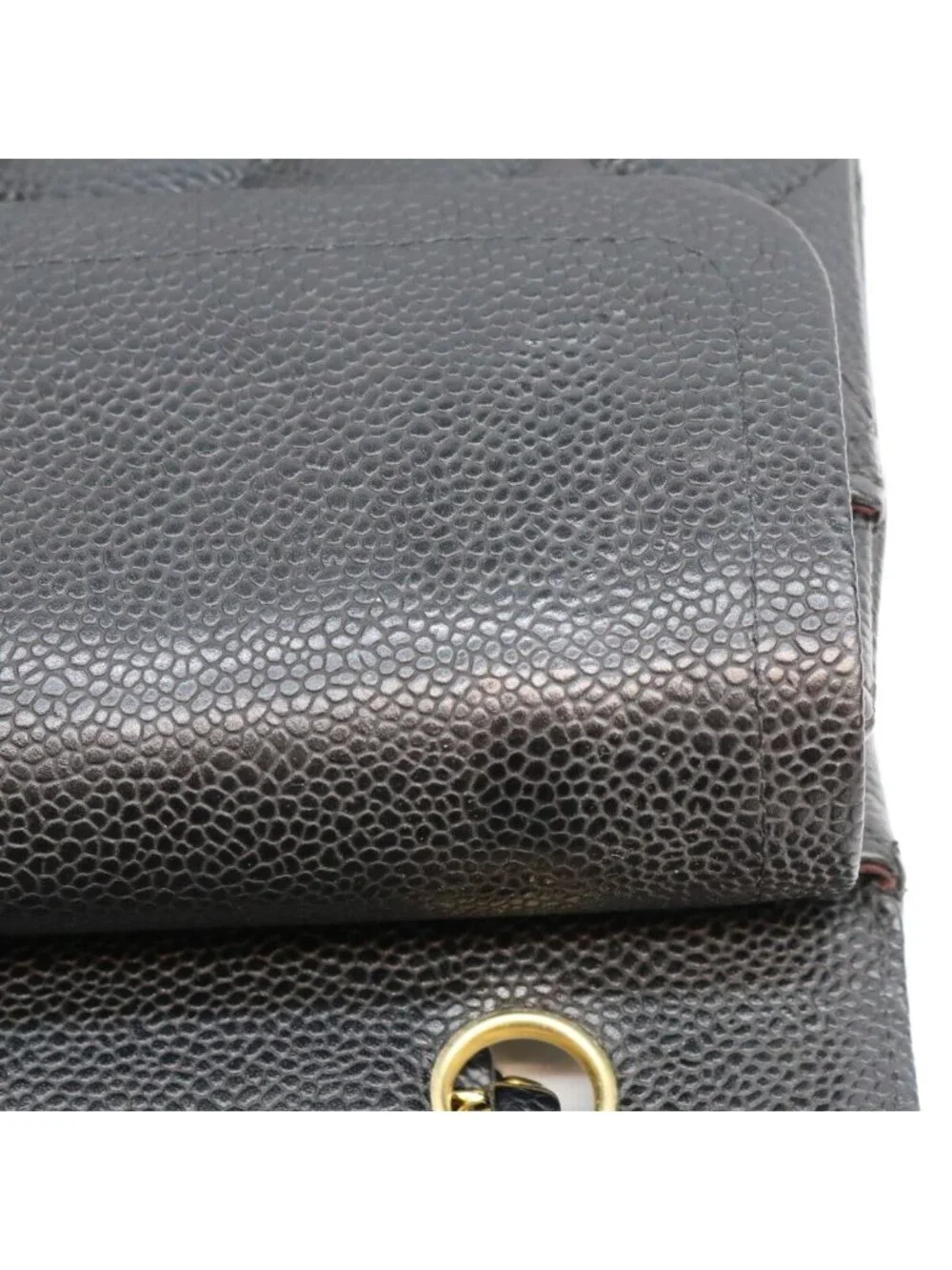 Chanel Black Caviar Gold Quilted 25 Shoulder Bag